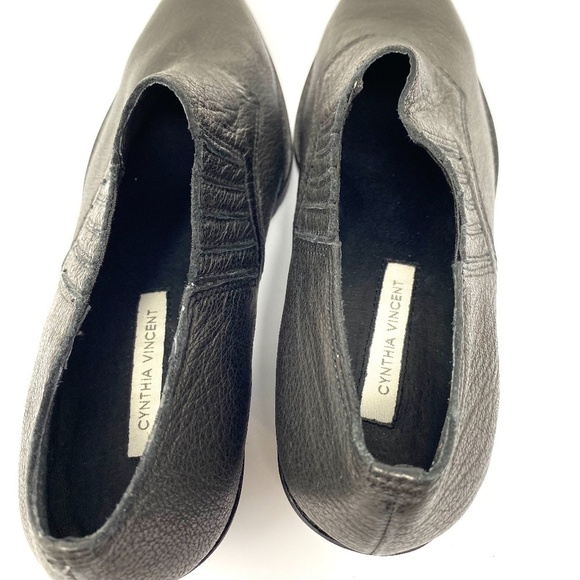 Cynthia Vincent Leather Ankle Boots Black SZ 7.5 - Picture 5 of 8